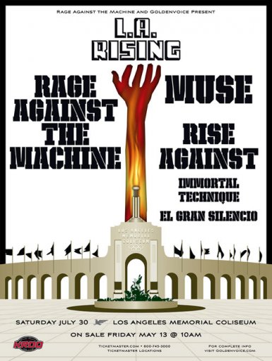 L.A. Rising July 30, 2011, L.A. Coliseum; Rage Against The Machine, Muse, Rise Against And More!