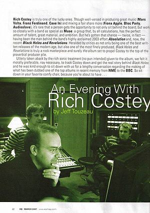 An Evening Rich Costey (200703 EQ article) – MuseWiki: wiki for the band